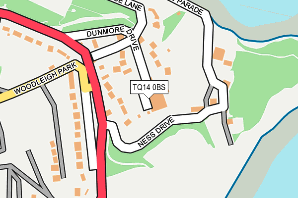 TQ14 0BS map - OS OpenMap – Local (Ordnance Survey)