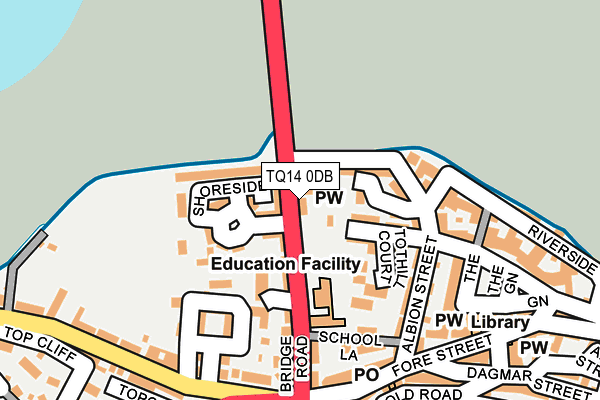 TQ14 0DB map - OS OpenMap – Local (Ordnance Survey)