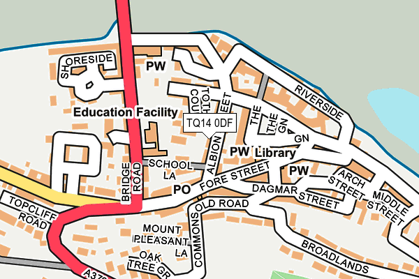 TQ14 0DF map - OS OpenMap – Local (Ordnance Survey)