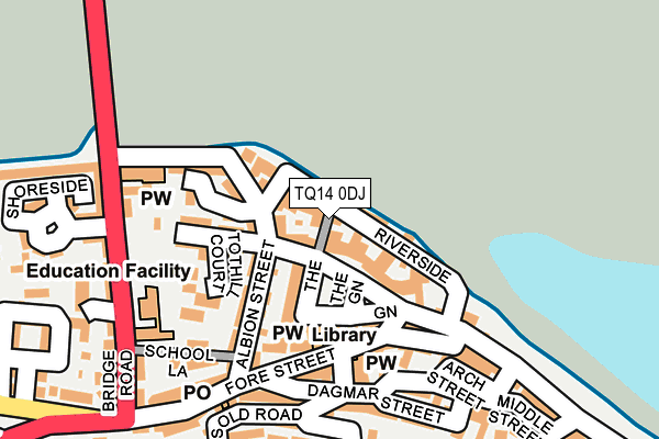 TQ14 0DJ map - OS OpenMap – Local (Ordnance Survey)