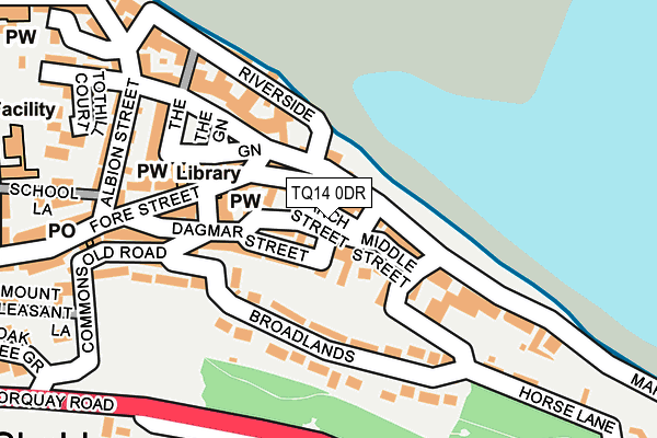 TQ14 0DR map - OS OpenMap – Local (Ordnance Survey)