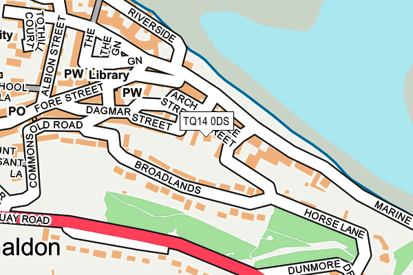 TQ14 0DS map - OS OpenMap – Local (Ordnance Survey)