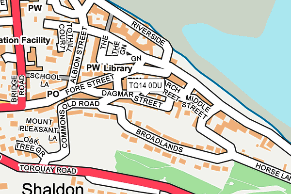 TQ14 0DU map - OS OpenMap – Local (Ordnance Survey)