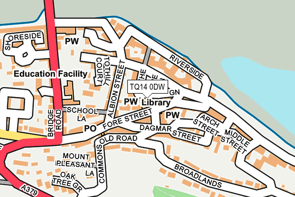 TQ14 0DW map - OS OpenMap – Local (Ordnance Survey)