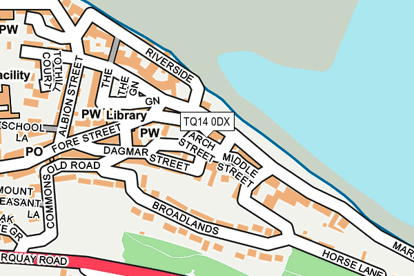 TQ14 0DX map - OS OpenMap – Local (Ordnance Survey)