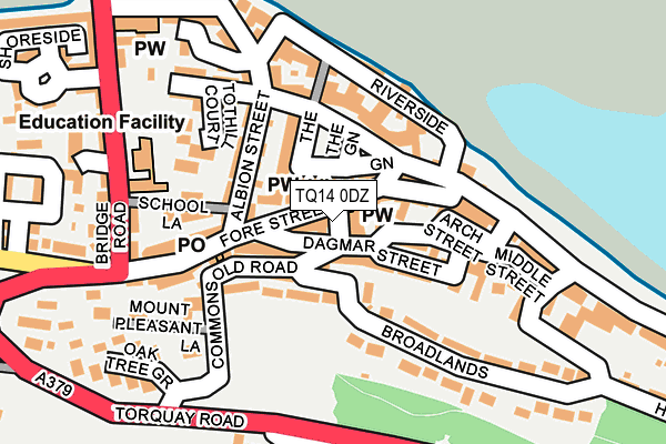 TQ14 0DZ map - OS OpenMap – Local (Ordnance Survey)