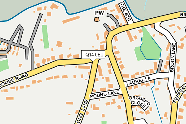 TQ14 0EU map - OS OpenMap – Local (Ordnance Survey)