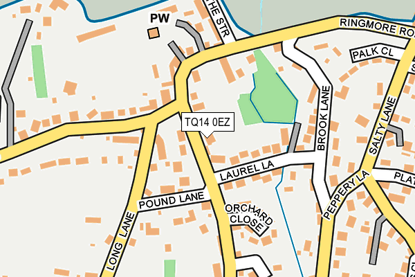 TQ14 0EZ map - OS OpenMap – Local (Ordnance Survey)