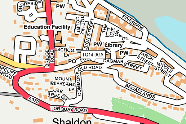 TQ14 0GA map - OS OpenMap – Local (Ordnance Survey)