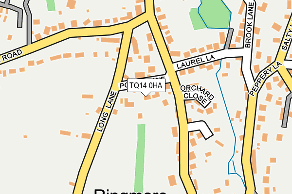 TQ14 0HA map - OS OpenMap – Local (Ordnance Survey)