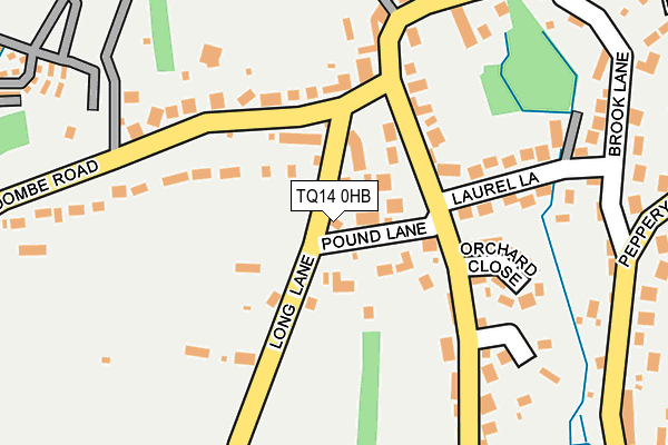 TQ14 0HB map - OS OpenMap – Local (Ordnance Survey)