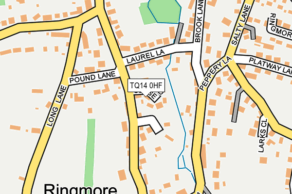 TQ14 0HF map - OS OpenMap – Local (Ordnance Survey)