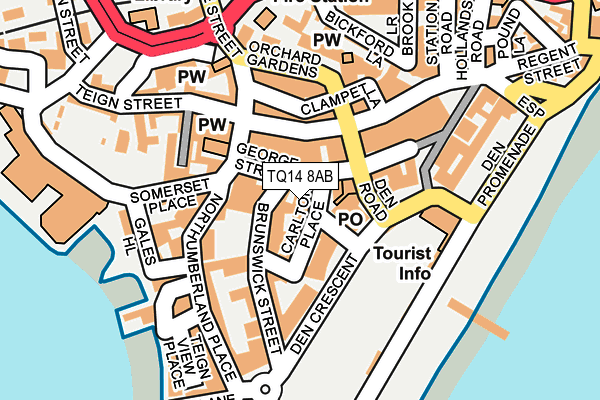 TQ14 8AB map - OS OpenMap – Local (Ordnance Survey)