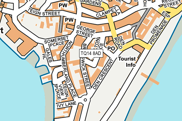 TQ14 8AD map - OS OpenMap – Local (Ordnance Survey)