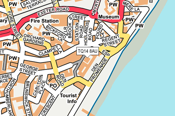 TQ14 8AU map - OS OpenMap – Local (Ordnance Survey)
