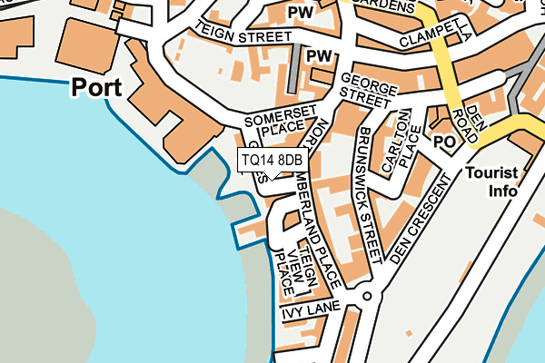 TQ14 8DB map - OS OpenMap – Local (Ordnance Survey)