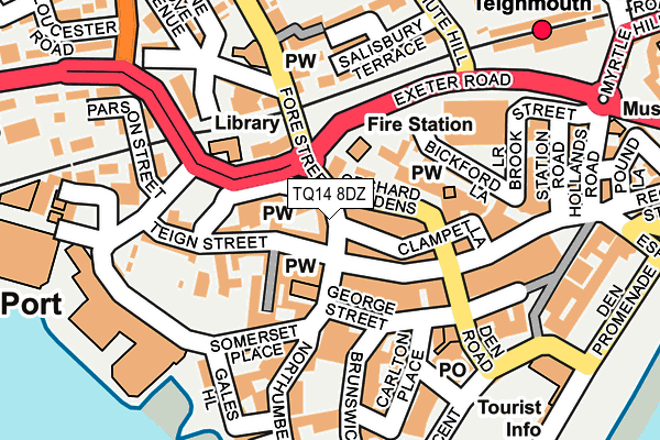 TQ14 8DZ map - OS OpenMap – Local (Ordnance Survey)