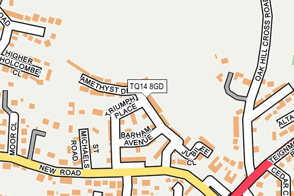 TQ14 8GD map - OS OpenMap – Local (Ordnance Survey)
