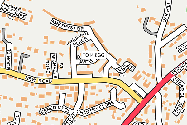 TQ14 8GG map - OS OpenMap – Local (Ordnance Survey)