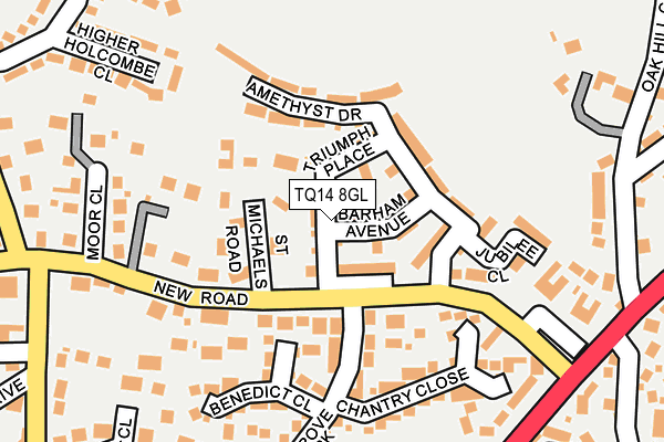 TQ14 8GL map - OS OpenMap – Local (Ordnance Survey)