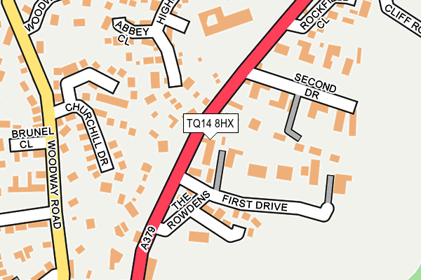 TQ14 8HX map - OS OpenMap – Local (Ordnance Survey)