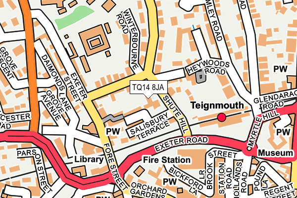 TQ14 8JA map - OS OpenMap – Local (Ordnance Survey)