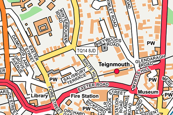 TQ14 8JD map - OS OpenMap – Local (Ordnance Survey)