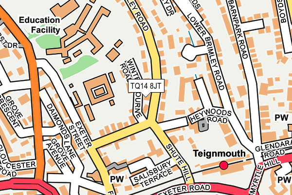 TQ14 8JT map - OS OpenMap – Local (Ordnance Survey)
