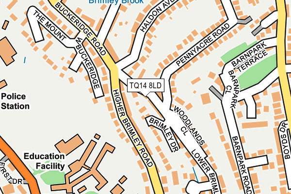 TQ14 8LD map - OS OpenMap – Local (Ordnance Survey)