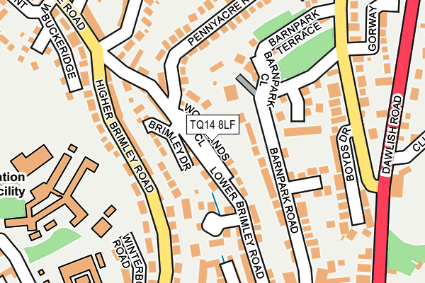 TQ14 8LF map - OS OpenMap – Local (Ordnance Survey)