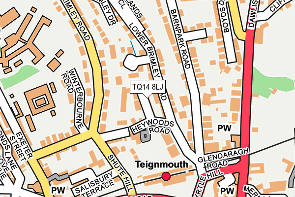 TQ14 8LJ map - OS OpenMap – Local (Ordnance Survey)