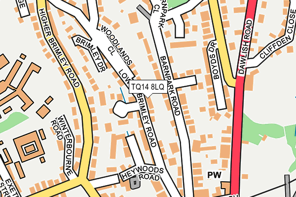 TQ14 8LQ map - OS OpenMap – Local (Ordnance Survey)