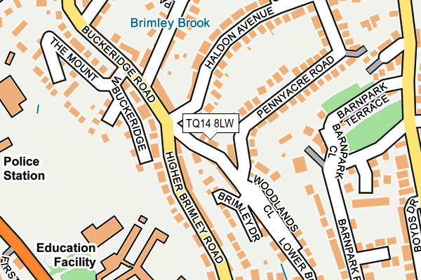 TQ14 8LW map - OS OpenMap – Local (Ordnance Survey)