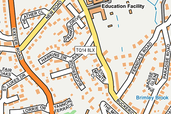 TQ14 8LX map - OS OpenMap – Local (Ordnance Survey)