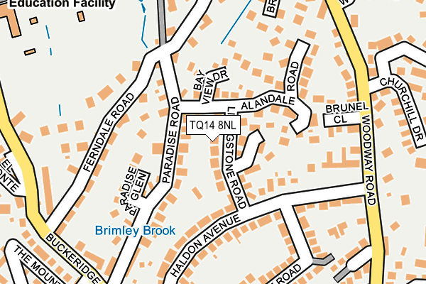 TQ14 8NL map - OS OpenMap – Local (Ordnance Survey)
