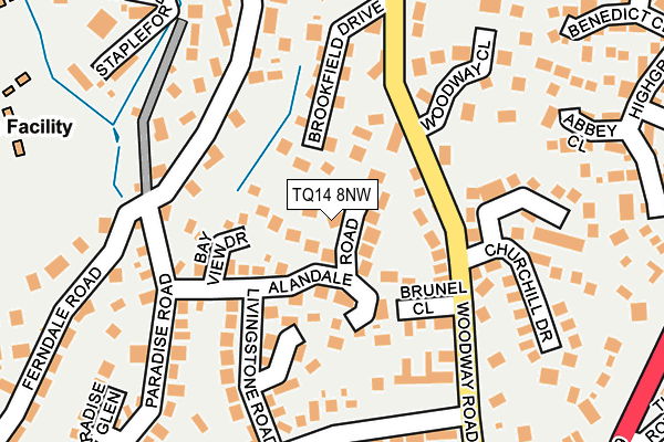 TQ14 8NW map - OS OpenMap – Local (Ordnance Survey)