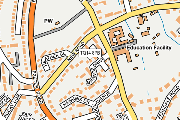 TQ14 8PB map - OS OpenMap – Local (Ordnance Survey)