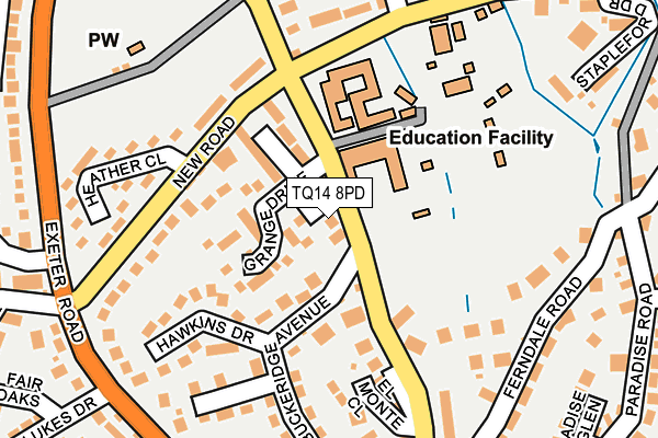 TQ14 8PD map - OS OpenMap – Local (Ordnance Survey)