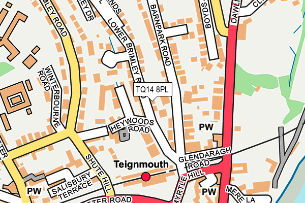 TQ14 8PL map - OS OpenMap – Local (Ordnance Survey)