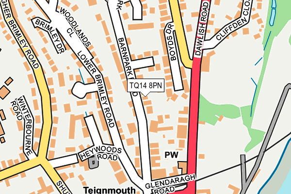 TQ14 8PN map - OS OpenMap – Local (Ordnance Survey)