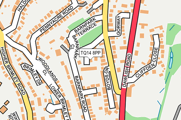 TQ14 8PP map - OS OpenMap – Local (Ordnance Survey)