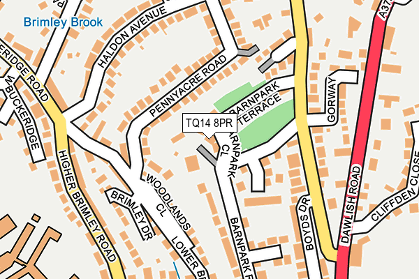 TQ14 8PR map - OS OpenMap – Local (Ordnance Survey)