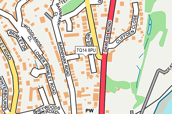TQ14 8PU map - OS OpenMap – Local (Ordnance Survey)