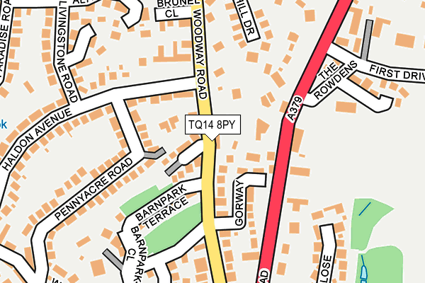 TQ14 8PY map - OS OpenMap – Local (Ordnance Survey)