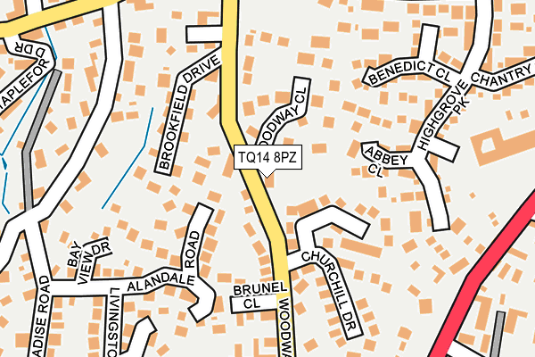 TQ14 8PZ map - OS OpenMap – Local (Ordnance Survey)