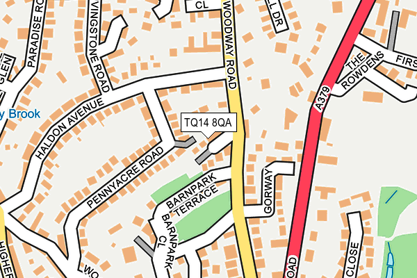 TQ14 8QA map - OS OpenMap – Local (Ordnance Survey)