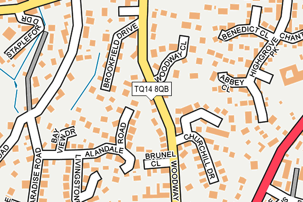 TQ14 8QB map - OS OpenMap – Local (Ordnance Survey)