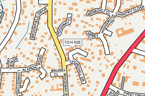 TQ14 8QE map - OS OpenMap – Local (Ordnance Survey)