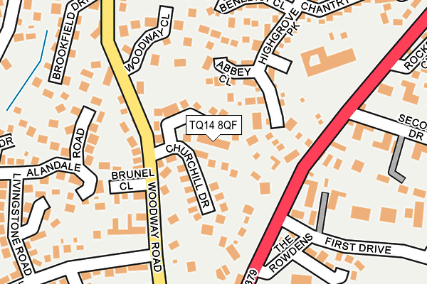 TQ14 8QF map - OS OpenMap – Local (Ordnance Survey)