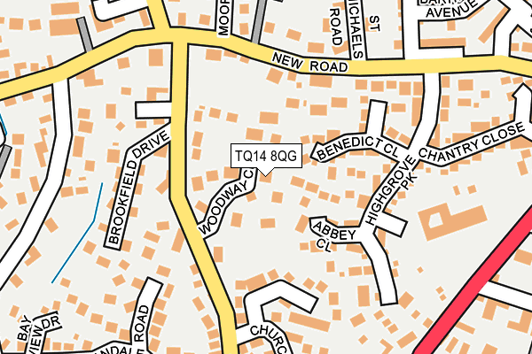 TQ14 8QG map - OS OpenMap – Local (Ordnance Survey)